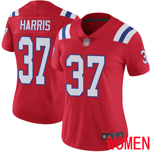 New England Patriots Football #37 Vapor Limited Red Women Damien Harris Alternate NFL Jersey